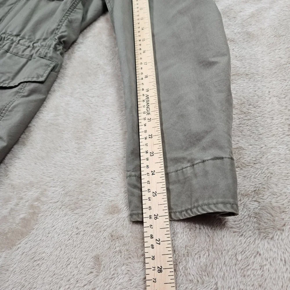 Woolrich Field Military Jacket Mens Sz M Green Buttons Long Sleeve Cargo Pockets - Picture 5 of 16